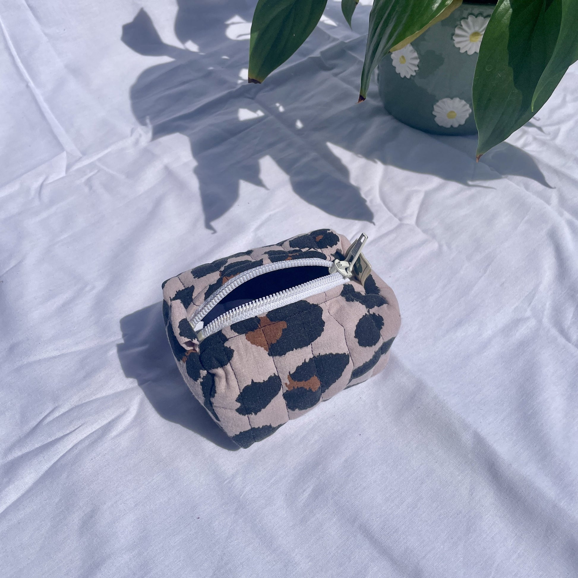 Small zip pouch for everyday essentials, made from leftover fabrics