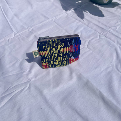 Flat zip pouch for small essentials, made from sustainable fabrics